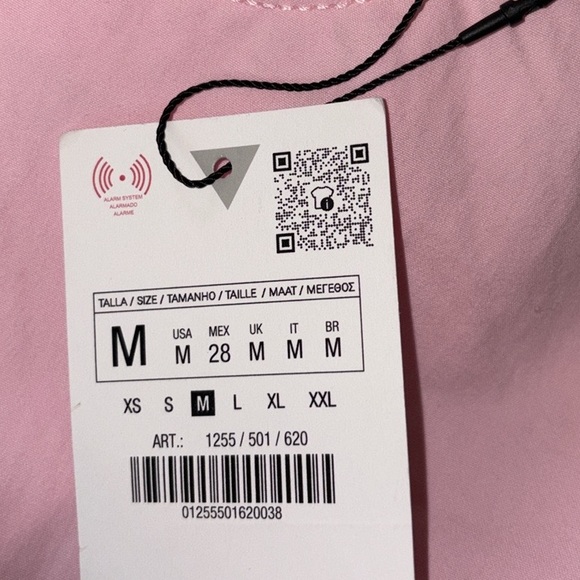 NWT Zara Light Pink Straight Leg High Waist Baggy Trousers Pants - M - Picture 13 of 16